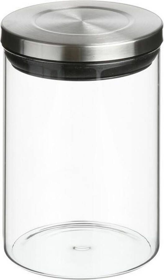 Secret de Gourmet Voorraadbus voorraadpot 0 6L glas met RVS deksel 600 ml Voorraadpotten met luchtdichte deksel
