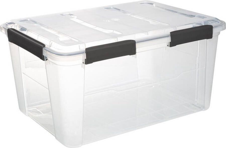 Five Waterdichte opbergbox 50 liter Transparant Stapelbaar Nestbaar Met deksel Waterdicht Heavy Duty