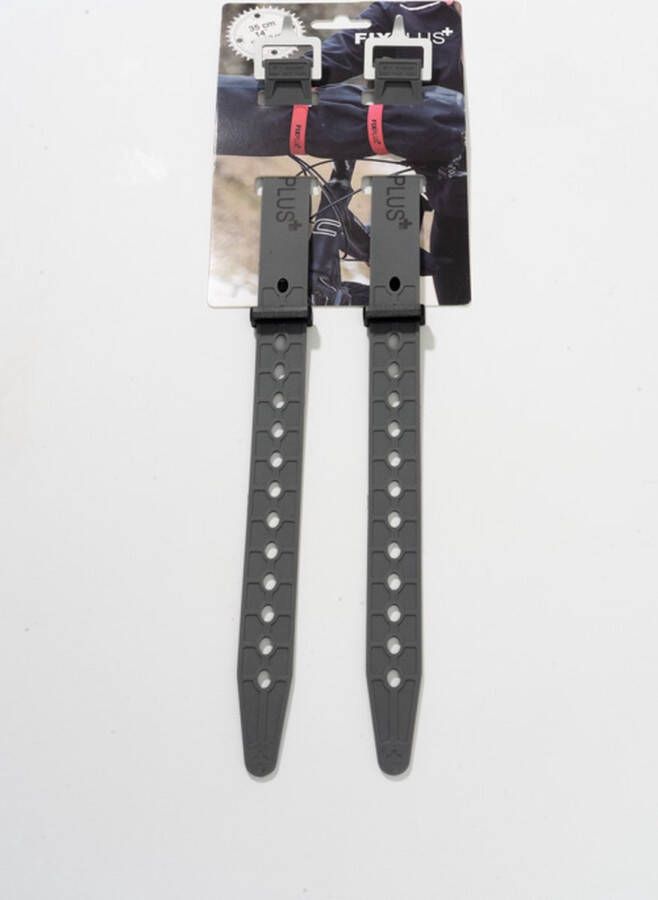 Fixplus 2 straps donkergrijs 35cm TPU spanband voor snel en effectief bundelen en bevestigen van fietsonderdelen ski's buizen stangen touwen en latten