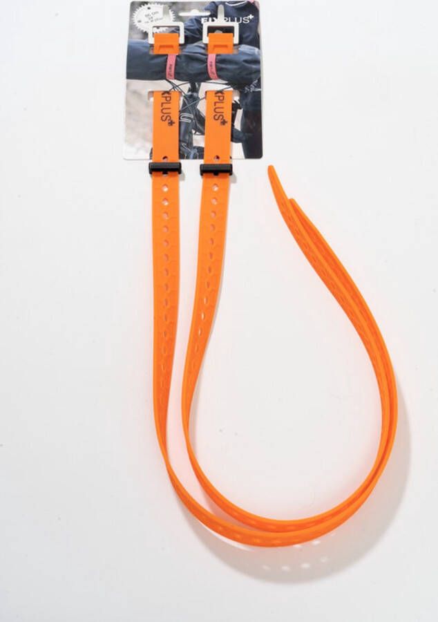 Fixplus 2 straps oranje 86cm TPU spanband voor snel en effectief bundelen en bevestigen van fietsonderdelen ski's buizen stangen touwen en latten