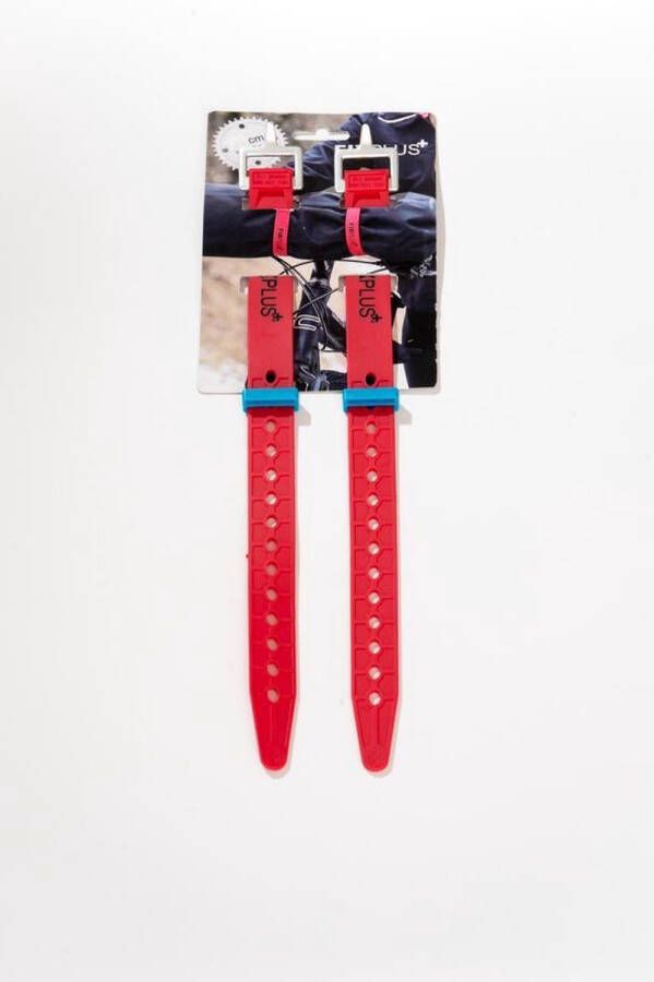 Fixplus strap rood 35cm TPU spanband voor snel en effectief bundelen en bevestigen van fietsonderdelen ski's buizen stangen touwen en latten