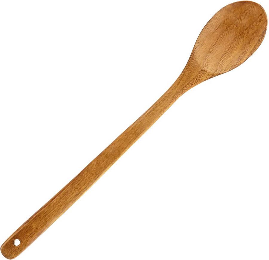 FJNATINH lepel met lange handgreep 41 9 cm lange houten lepel houten soeplepel voor koken en roeren