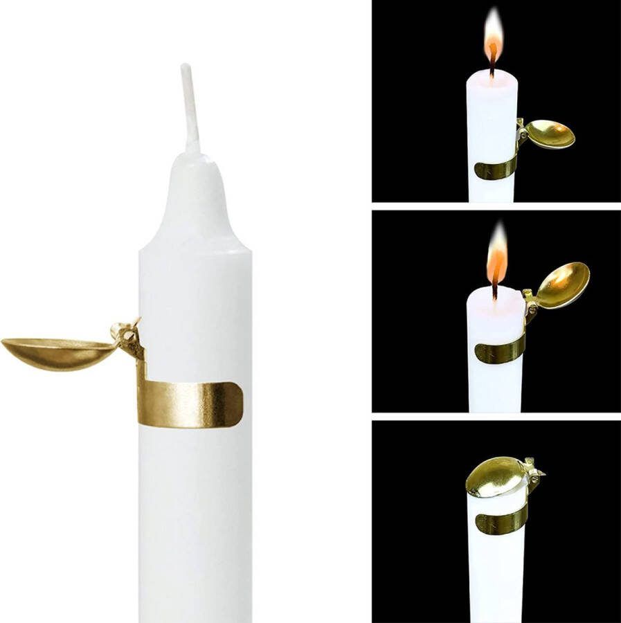 Flashy Colors Automatische Dinerkaars Dover- Set van 4 stuks Goud Zweedse Kaarsendover