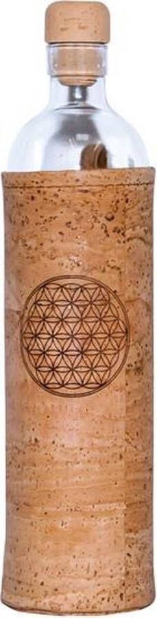 Flaska glazen waterfles Kurk Flower of Life 0 5l