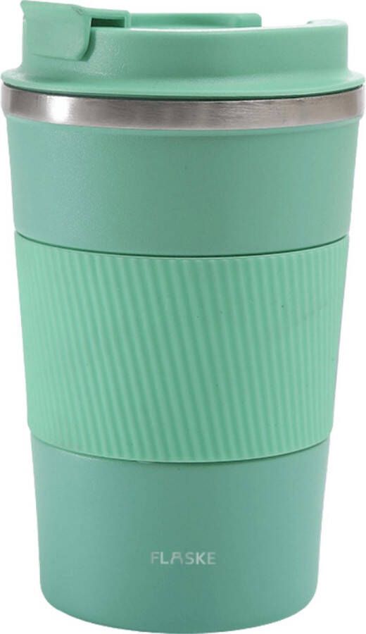 FLASKE Koffiebeker Coffee Cup Mint 380ml RVS Koffiebeker to Go van 380ML