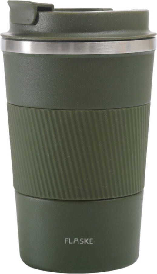 FLASKE Koffiebeker Coffee Cup Moss 380ml RVS Koffiebeker to Go van 380ML