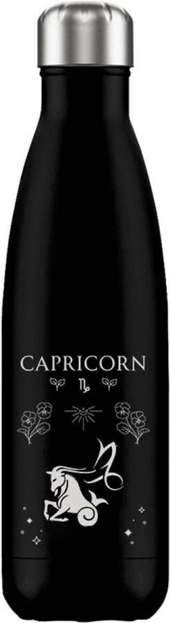 FLASKE Zodiac Capricorn RVS Drinkfles van 500ML- Geschikt als waterfles thermosfles en thermoskan