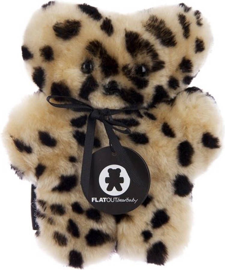 FLATOUTbear x WOOOL FLATOUTbear Baby (Leopard) 100% MERINO Schapenvacht Wol ECO Knuffel Kraamcadeau Knuffelbeer
