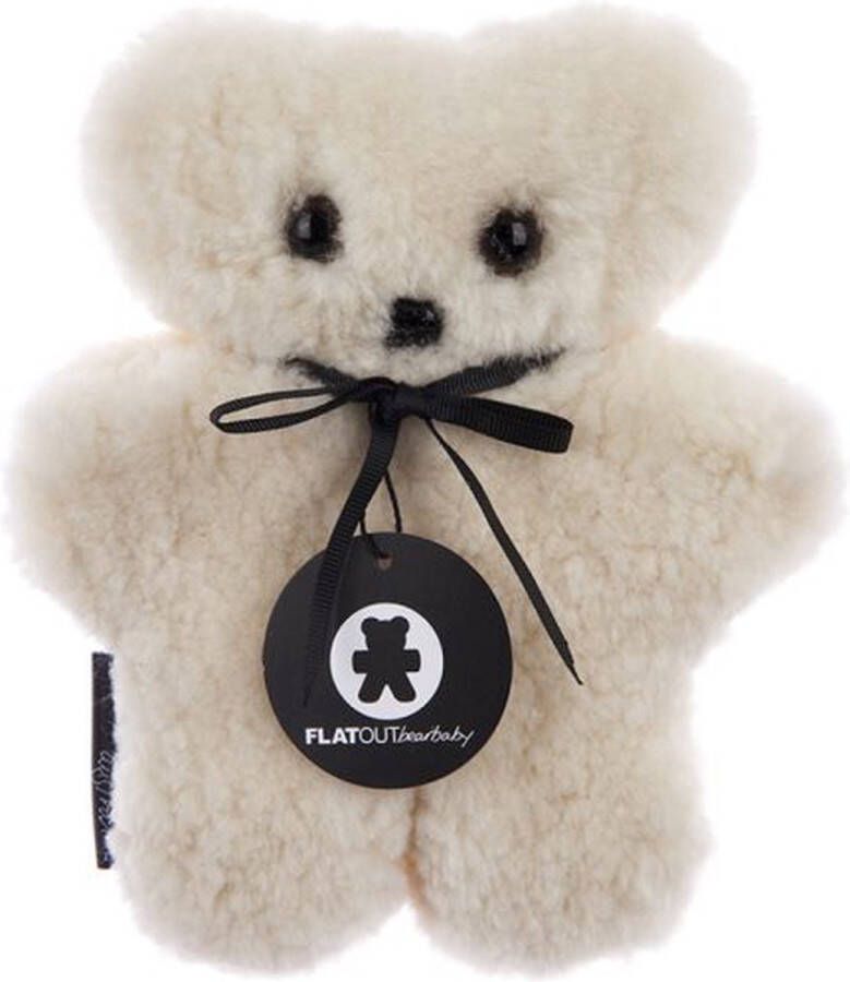 FLATOUTbear x WOOOL FLATOUTbear Baby (Milk) 100% MERINO Schapenvacht Wol ECO Knuffel Kraamcadeau Knuffelbeer