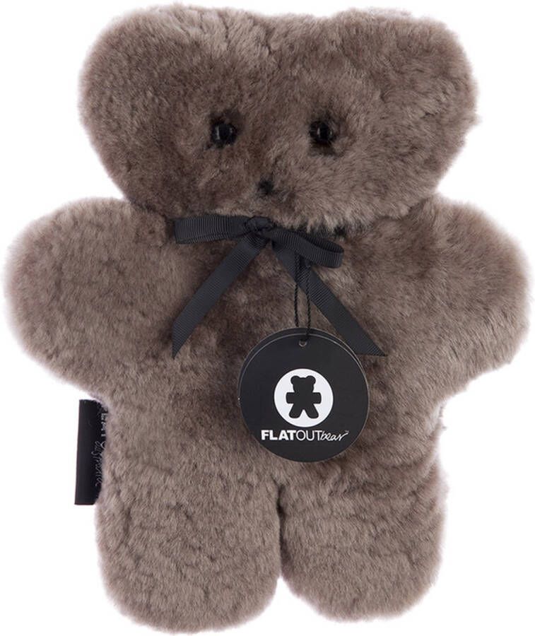 FLATOUTbear x WOOOL FLATOUTbear Mama (Chocolate) 100% MERINO Schapenvacht Wol ECO Knuffel Kraamcadeau Knuffelbeer