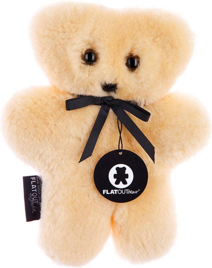 FLATOUTbear x WOOOL FLATOUTbear Mama (Honey) 100% MERINO Schapenvacht Wol ECO Knuffel Kraamcadeau Knuffelbeer