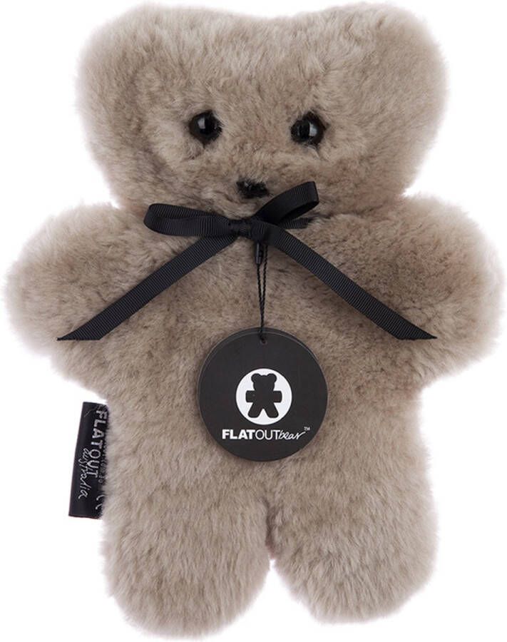 FLATOUTbear x WOOOL FLATOUTbear Mama (Latte) 100% MERINO Schapenvacht Wol ECO Knuffel Kraamcadeau Knuffelbeer