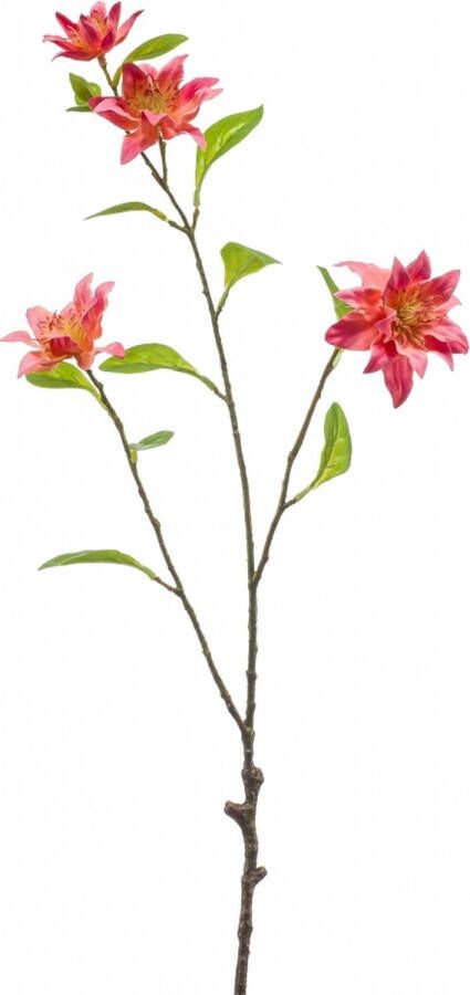 Fleurdirect Kunstbloem Clematis Polyester Roze 0 x 75 x 0 cm (BxHxD)