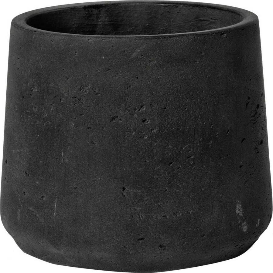Pottery Pots Pot Rough Patt M Black Washed Fiberclay 16x14 cm zwarte