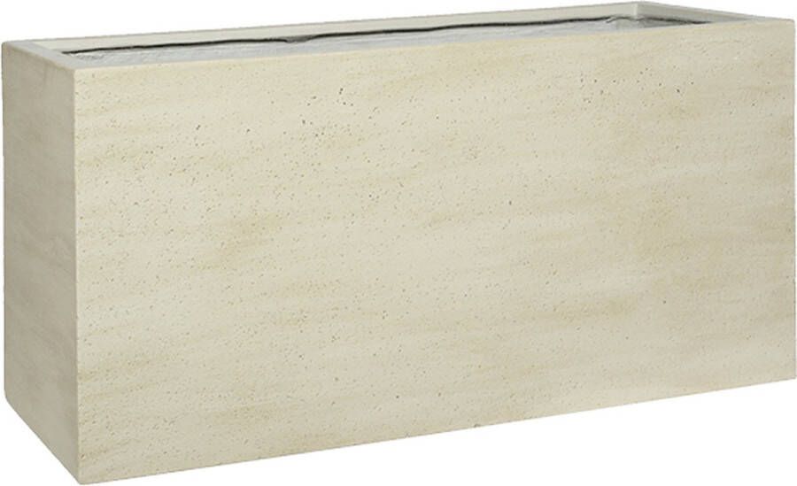 Pottery Pots Cement Rectangle M Beige Washed 100x40x50 cm Ficonstone