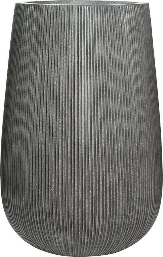 Pottery Pots Hoge pot Ridged Vertical Patt High S Dark grey 29x43 cm