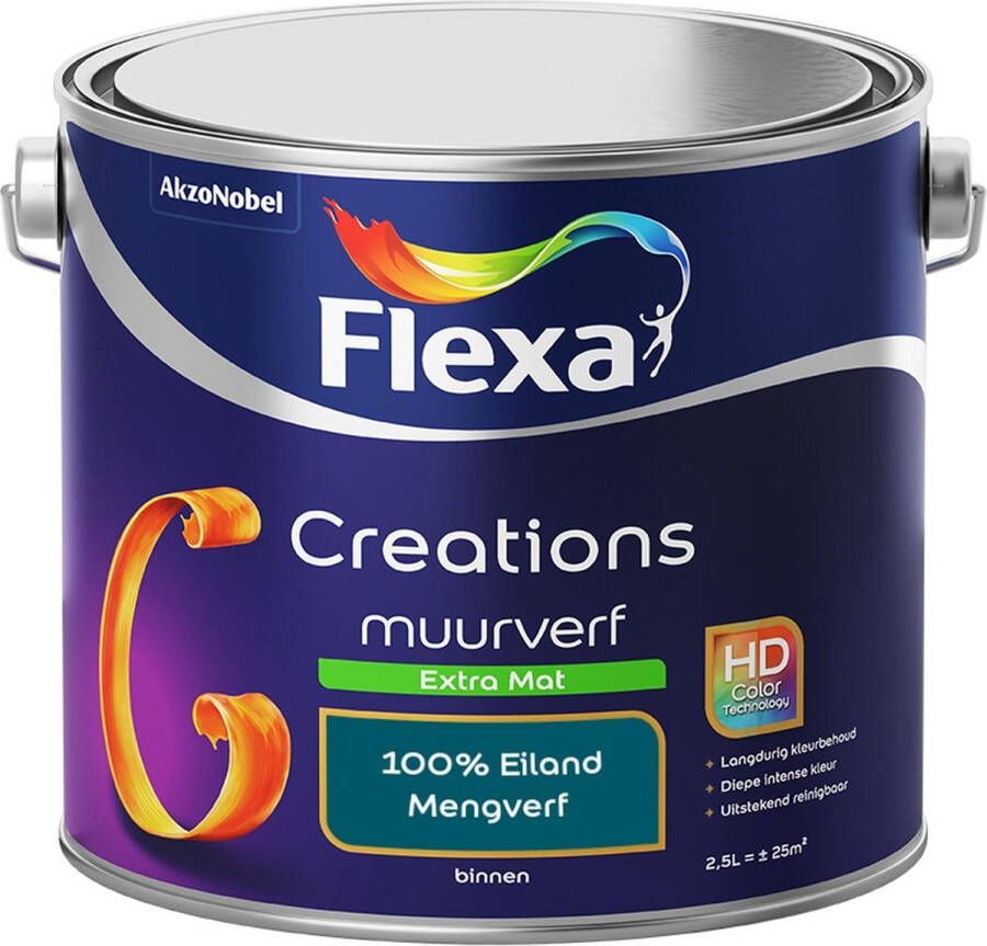 Flexa Creations Muurverf Extra Mat 100% Eiland Mengkleuren Collectie- 2 5 Liter