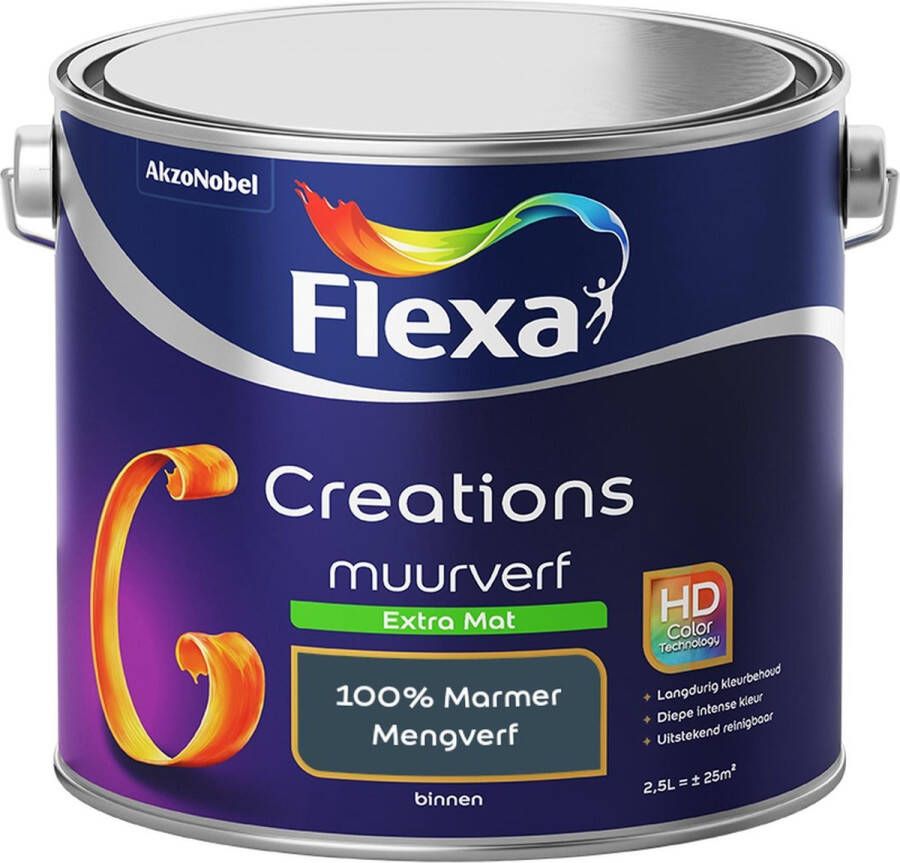Flexa Creations Muurverf Extra Mat 100% Marmer Mengkleuren Collectie- 2 5 Liter