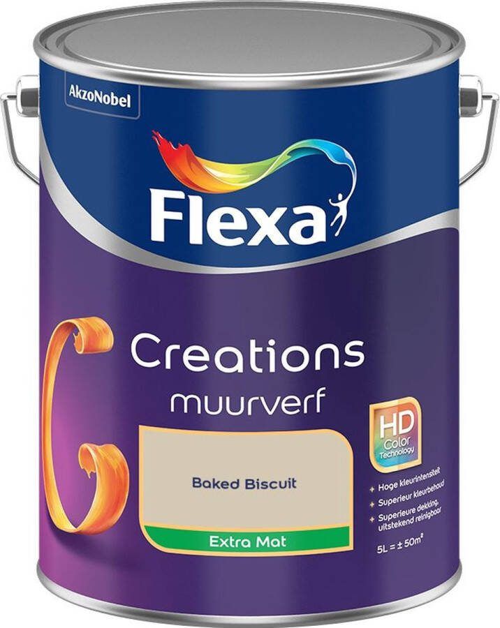 Flexa Creations Muurverf Extra Mat Baked Biscuit Kleur van het Jaar 2025 5L