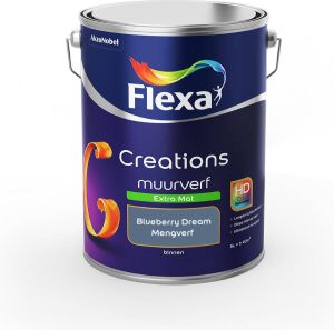 Flexa Creations Muurverf Extra Mat Blueberry Dream Mengkleuren Collectie – blauw 5 liter