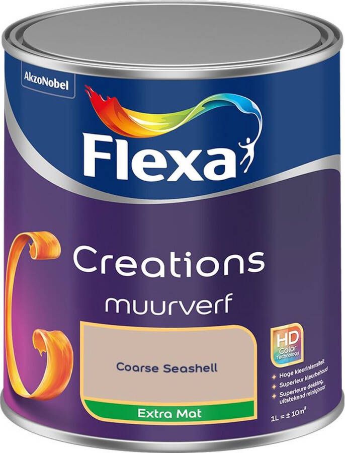 Flexa Creations Muurverf Extra Mat Coarse Seashell Kleur van het Jaar 2025 1L