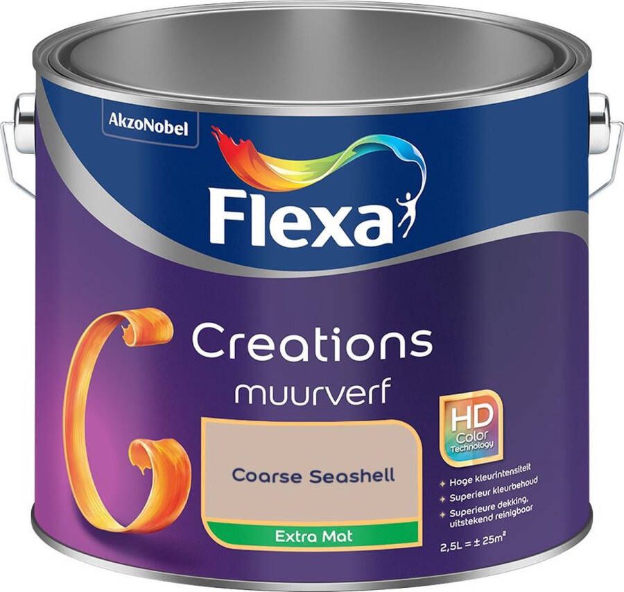 Flexa Creations Muurverf Extra Mat Coarse Seashell Kleur van het Jaar 2025 2 5L