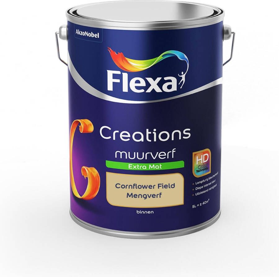 Flexa Creations Muurverf Extra Mat Cornflower Field Mengkleuren Collectie 5 Liter