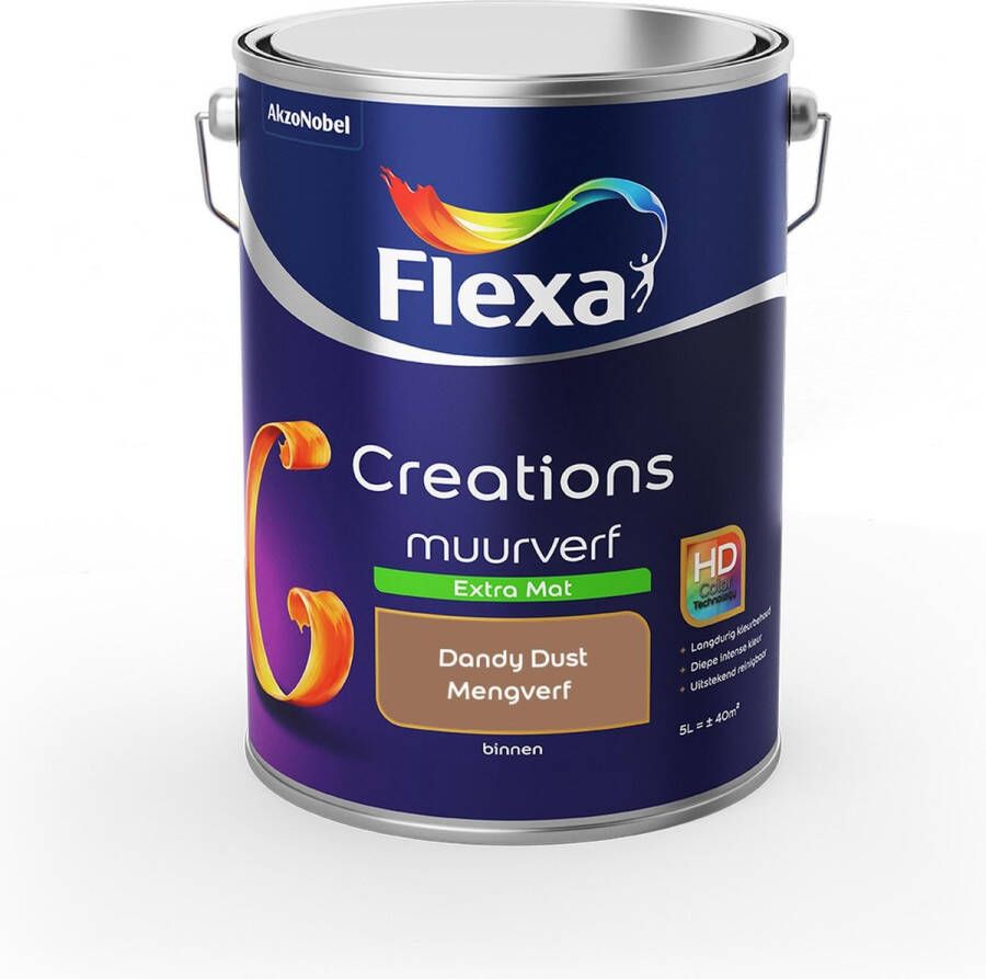 Flexa Creations Muurverf Extra Mat Dandy Dust Mengkleuren Collectie 5 Liter