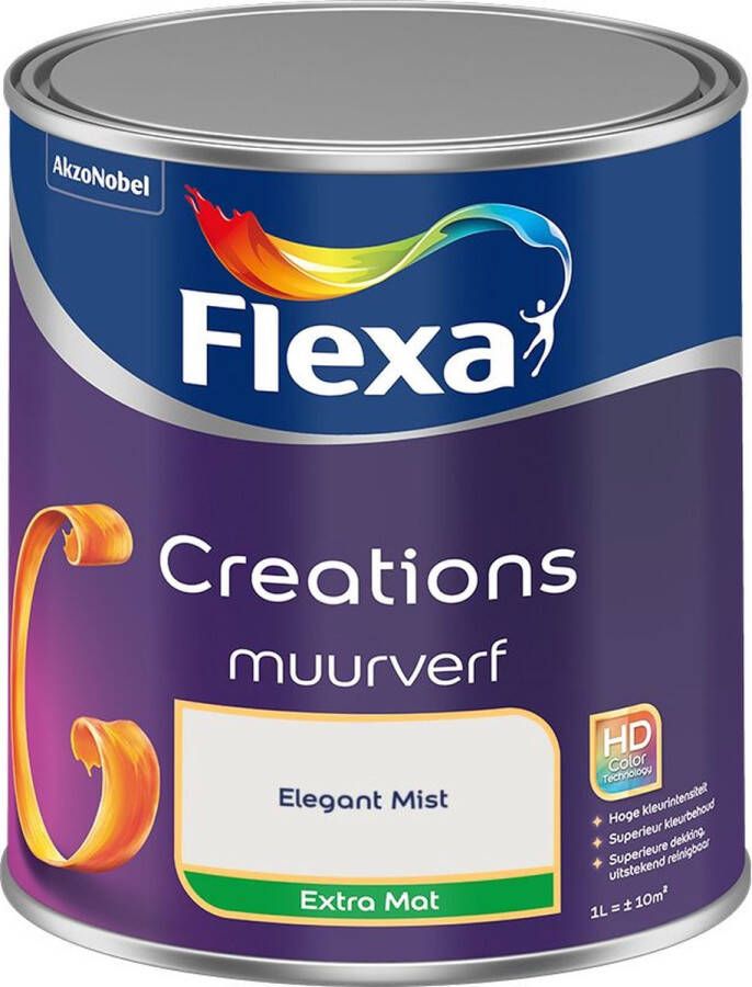 Flexa Creations Muurverf Extra Mat Elegant Mist Kleur van het Jaar 2025 1L