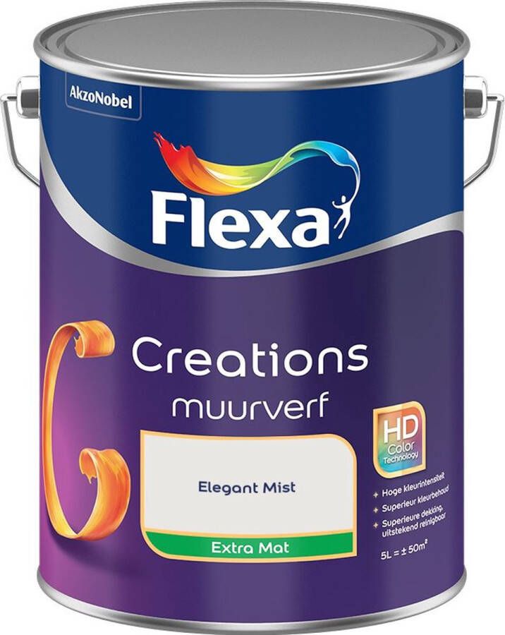 Flexa Creations Muurverf Extra Mat Elegant Mist Kleur van het Jaar 2025 5L