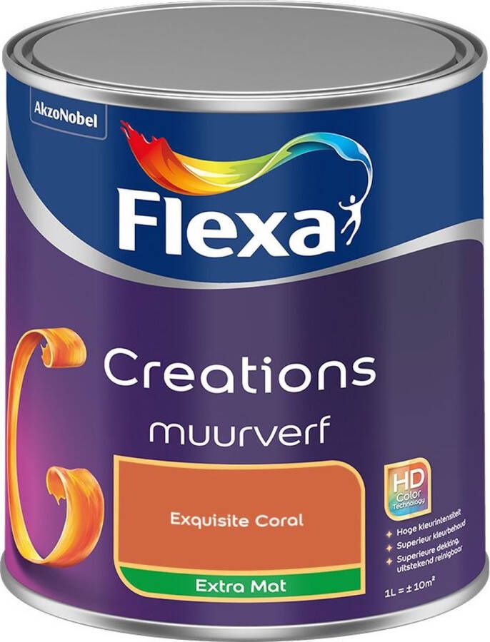 Flexa Creations Muurverf Extra Mat Exquisite Coral Kleur van het Jaar 2025 1L