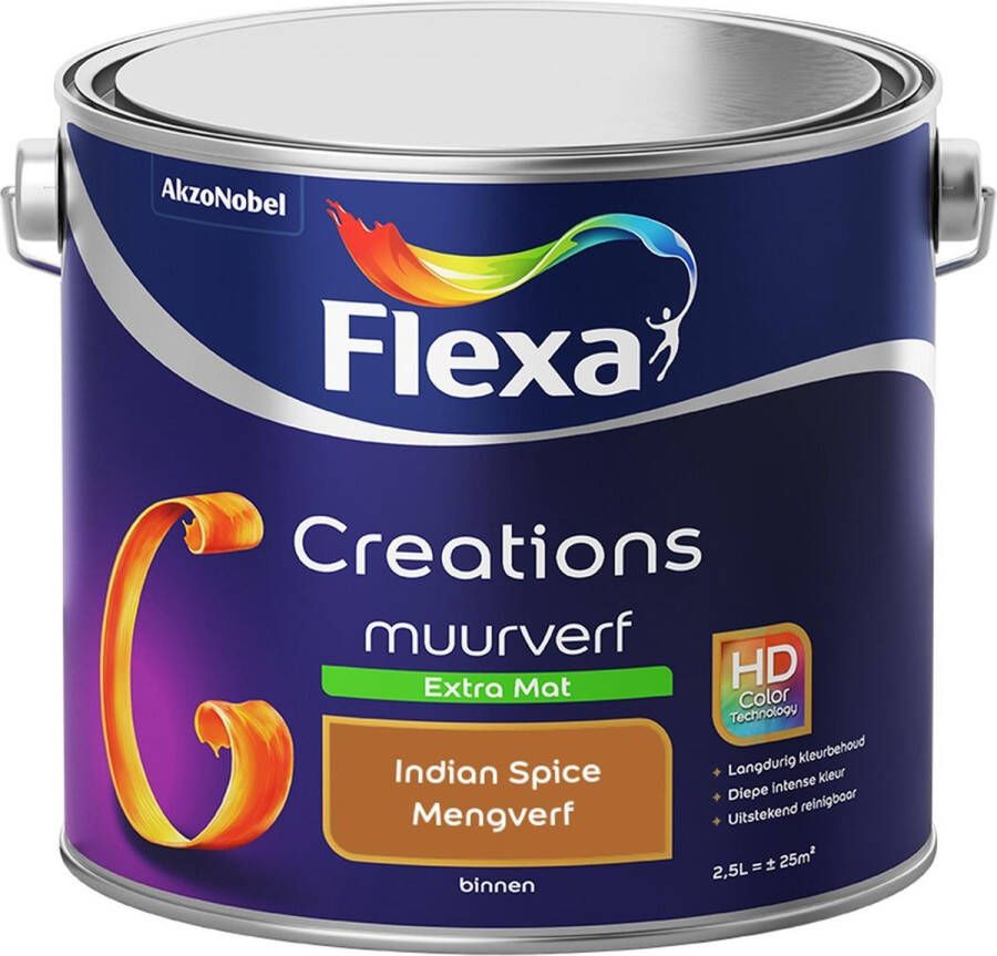 Flexa Creations Muurverf Extra Mat Indian Spice Mengkleuren Collectie Koper Brons 2 5 Liter