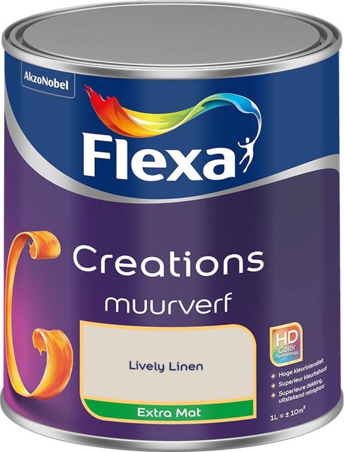 Flexa Creations Muurverf Extra Mat Lively Linen Kleur van het Jaar 2025 1L