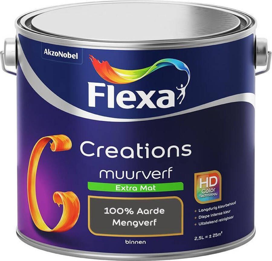 Flexa Creations Muurverf Extra Mat Mengkleuren Collectie 100% Aarde 2 5 liter