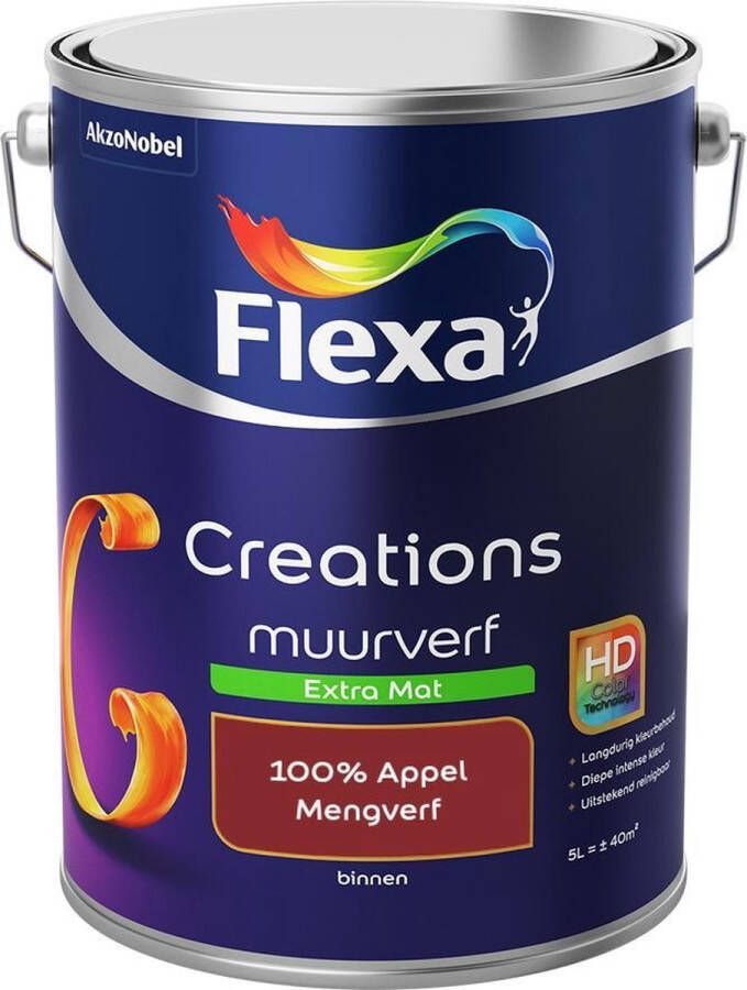 Flexa Creations Muurverf Extra Mat Mengkleuren Collectie 100% Appel 5 liter