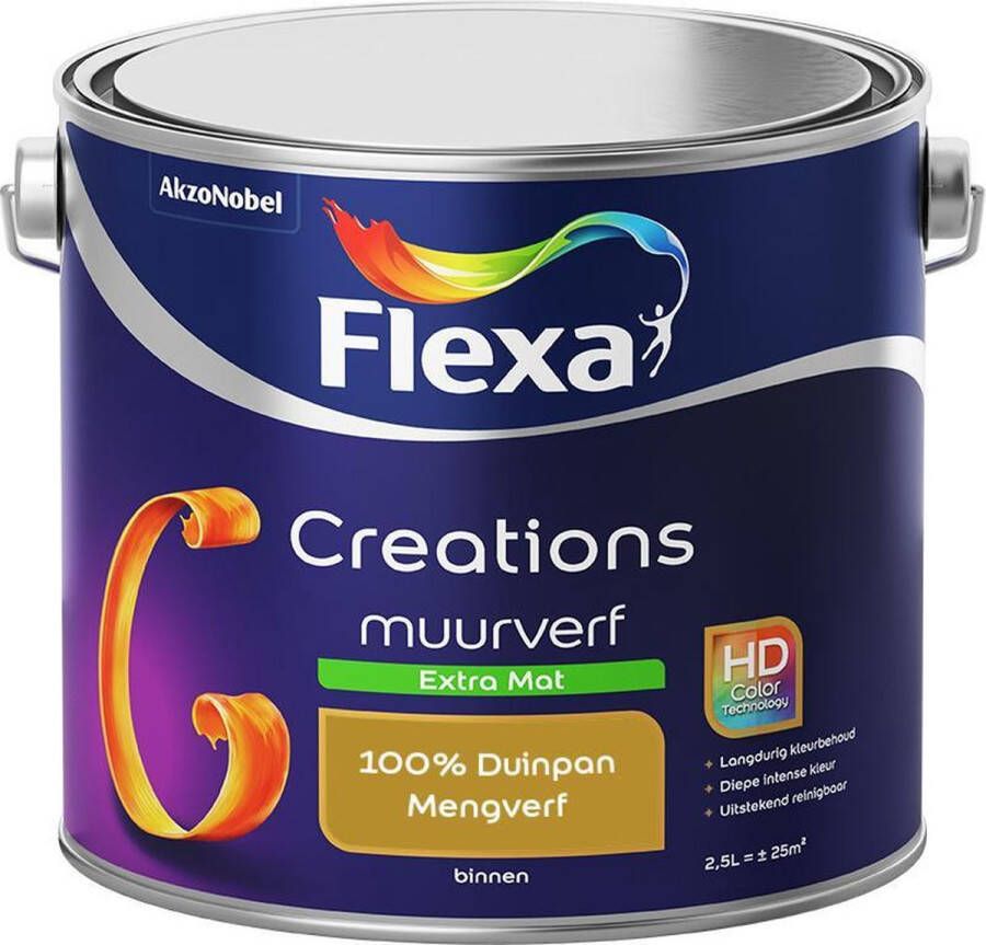 Flexa Creations Muurverf Extra Mat Mengkleuren Collectie 100% Duinpan 2 5 liter