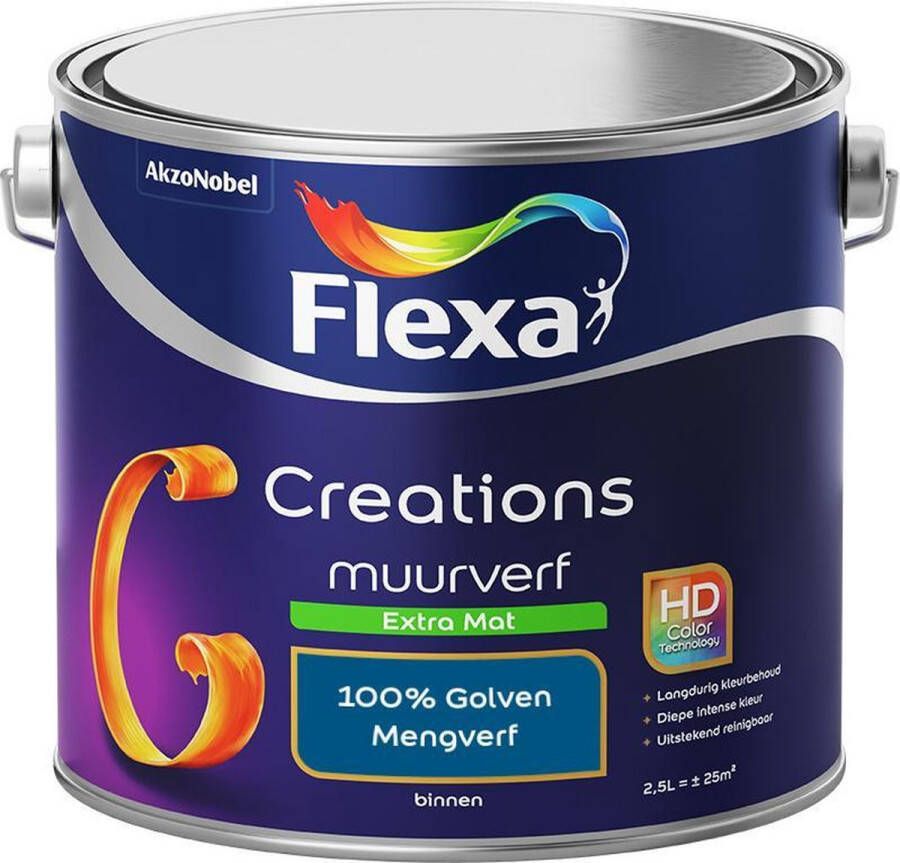 Flexa Creations Muurverf Extra Mat Mengkleuren Collectie 100% Golven 2 5 liter