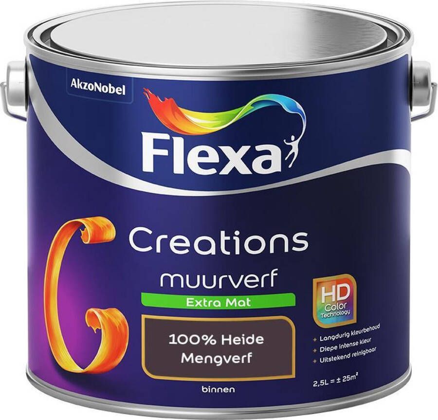 Flexa Creations Muurverf Extra Mat Mengkleuren Collectie 100% Heide 2 5 liter