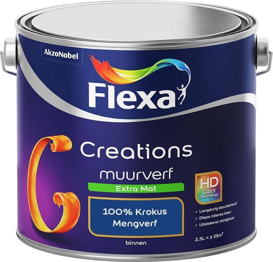Flexa Creations Muurverf Extra Mat Mengkleuren Collectie 100% Krokus 2 5 liter