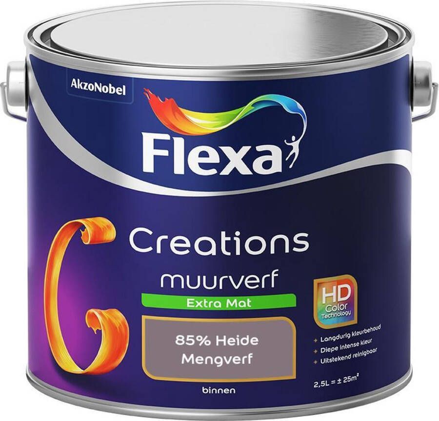 Flexa Creations Muurverf Extra Mat Mengkleuren Collectie 85% Heide 2 5 liter
