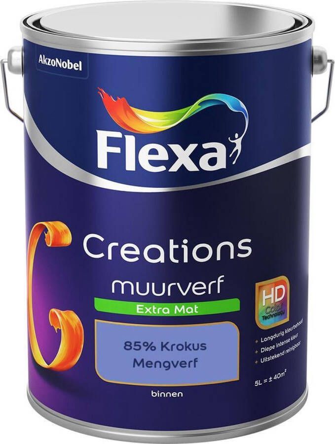 Flexa Creations Muurverf Extra Mat Mengkleuren Collectie 85% Krokus 5 liter