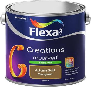 Flexa Creations Muurverf Extra Mat Mengkleuren Collectie Autumn Gold Goud Brons 2 5 Liter