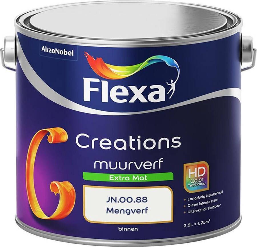 Flexa Creations Muurverf Extra Mat Mengkleuren Collectie JN.00.88 2 5 Liter