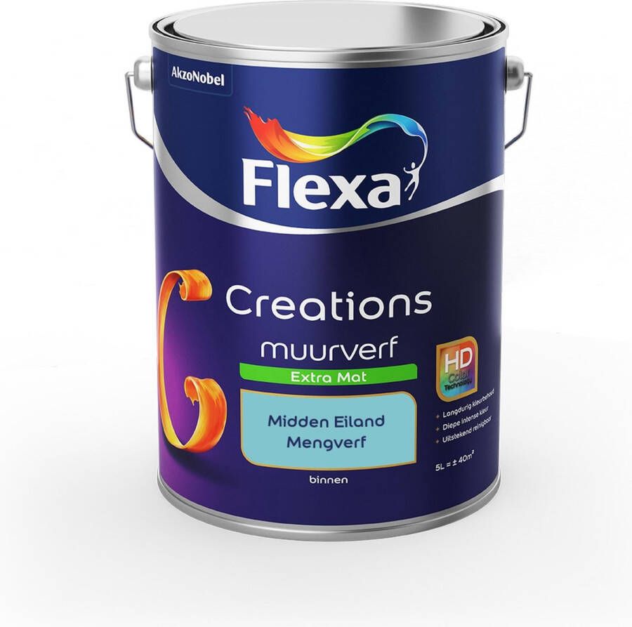 Flexa Creations Muurverf Extra Mat Mengkleuren Collectie Midden Eiland 5 liter