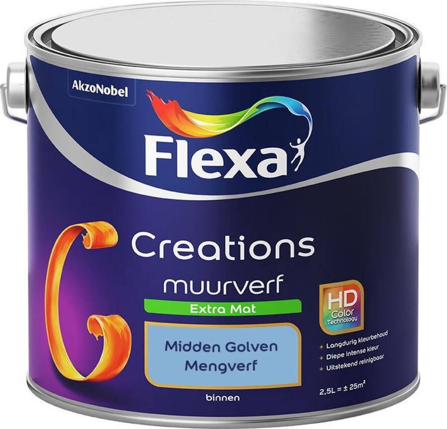 Flexa Creations Muurverf Extra Mat Mengkleuren Collectie Midden Golven 2 5 liter