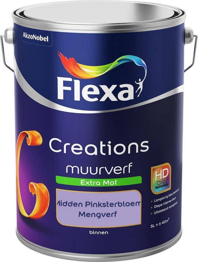 Flexa Creations Muurverf Extra Mat Mengkleuren Collectie Midden Pinksterbloem 5 liter