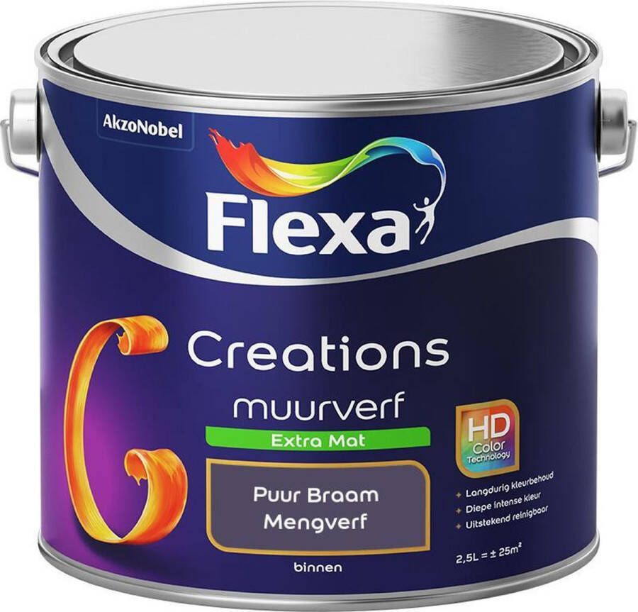 Flexa Creations Muurverf Extra Mat Mengkleuren Collectie Puur Braam 2 5 liter