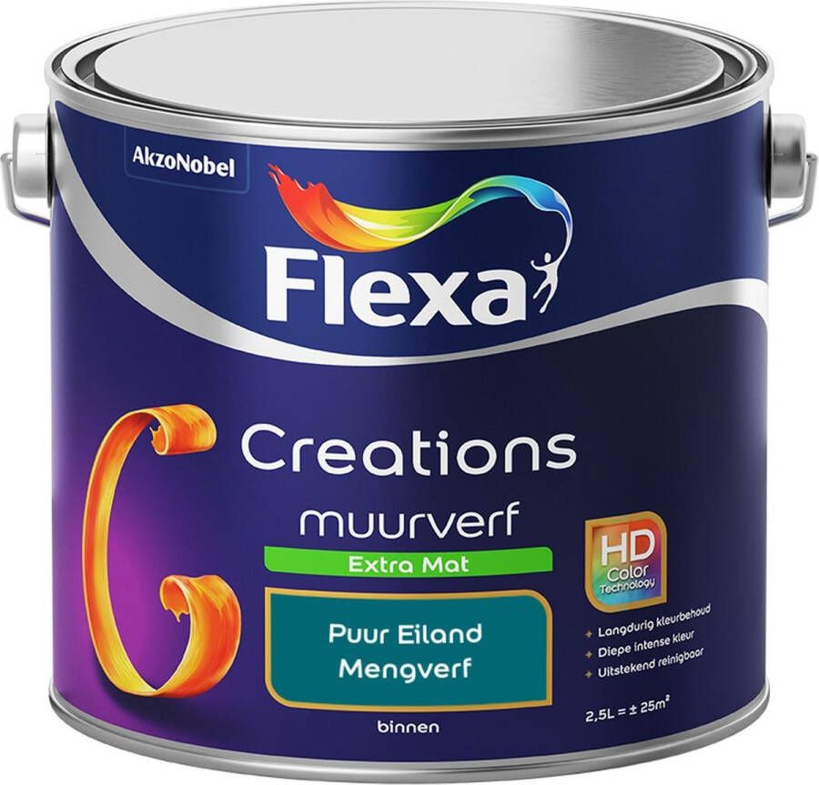 Flexa Creations Muurverf Extra Mat Mengkleuren Collectie Puur Eiland 2 5 liter