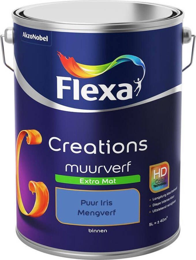 Flexa Creations Muurverf Extra Mat Mengkleuren Collectie Puur Iris 5 liter