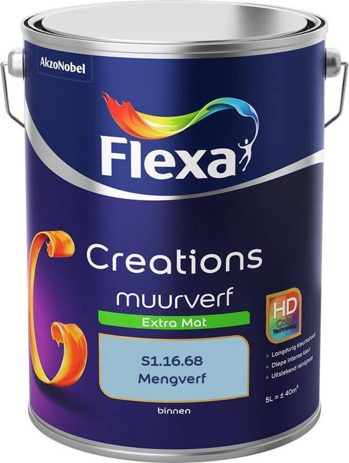 Flexa Creations Muurverf Extra Mat Mengkleuren Collectie S1.16.68 5 Liter